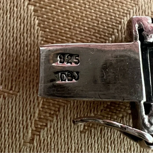 Vintage Art Deco Marcasite DBJ Sterling .925 Tank Watch with New Battery - Picture 15 of 15